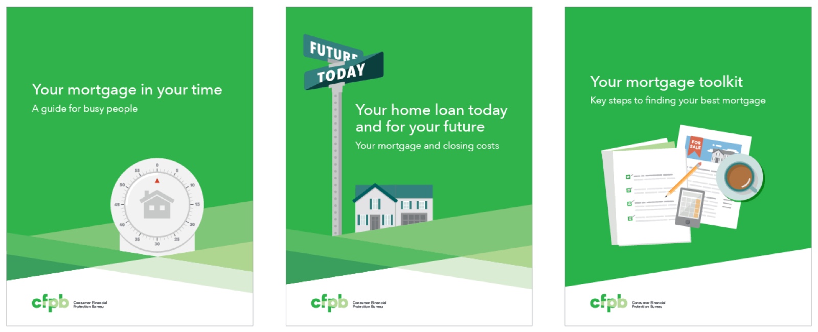 Three cover variations of Your Home Loan Toolkit tested with users